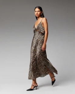 Online FROM FUTURE Robe Bretelle Dentelle Winter Leopard