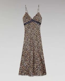 Online FROM FUTURE Robe Bretelle Dentelle Winter Leopard