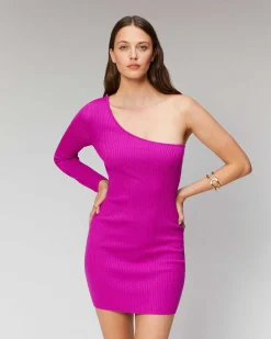 Best FROM FUTURE Robe Courte Asymetrique A Cotes Dancing Pink