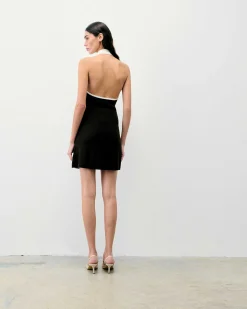 Online FROM FUTURE Robe Courte Bretelle Chocolat