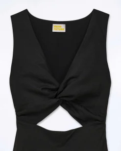 Outlet FROM FUTURE Robe Courte Bretelle Becky Noir