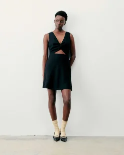 Outlet FROM FUTURE Robe Courte Bretelle Becky Noir