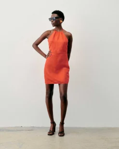 Outlet FROM FUTURE Robe Courte Bretelle Betty Orange