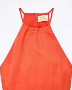 Outlet FROM FUTURE Robe Courte Bretelle Betty Orange