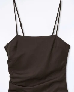 Discount FROM FUTURE Robe Courte Bretelle Rivka Chocolat