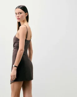 Discount FROM FUTURE Robe Courte Bretelle Rivka Chocolat