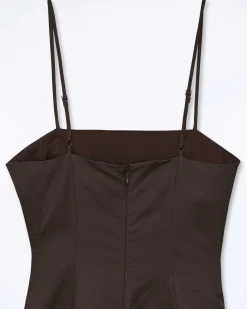 Discount FROM FUTURE Robe Courte Bretelle Rivka Chocolat