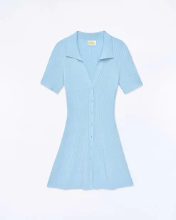 Clearance FROM FUTURE Robe Courte Manche Courte Baby Blue