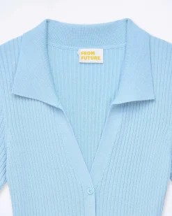 Clearance FROM FUTURE Robe Courte Manche Courte Baby Blue