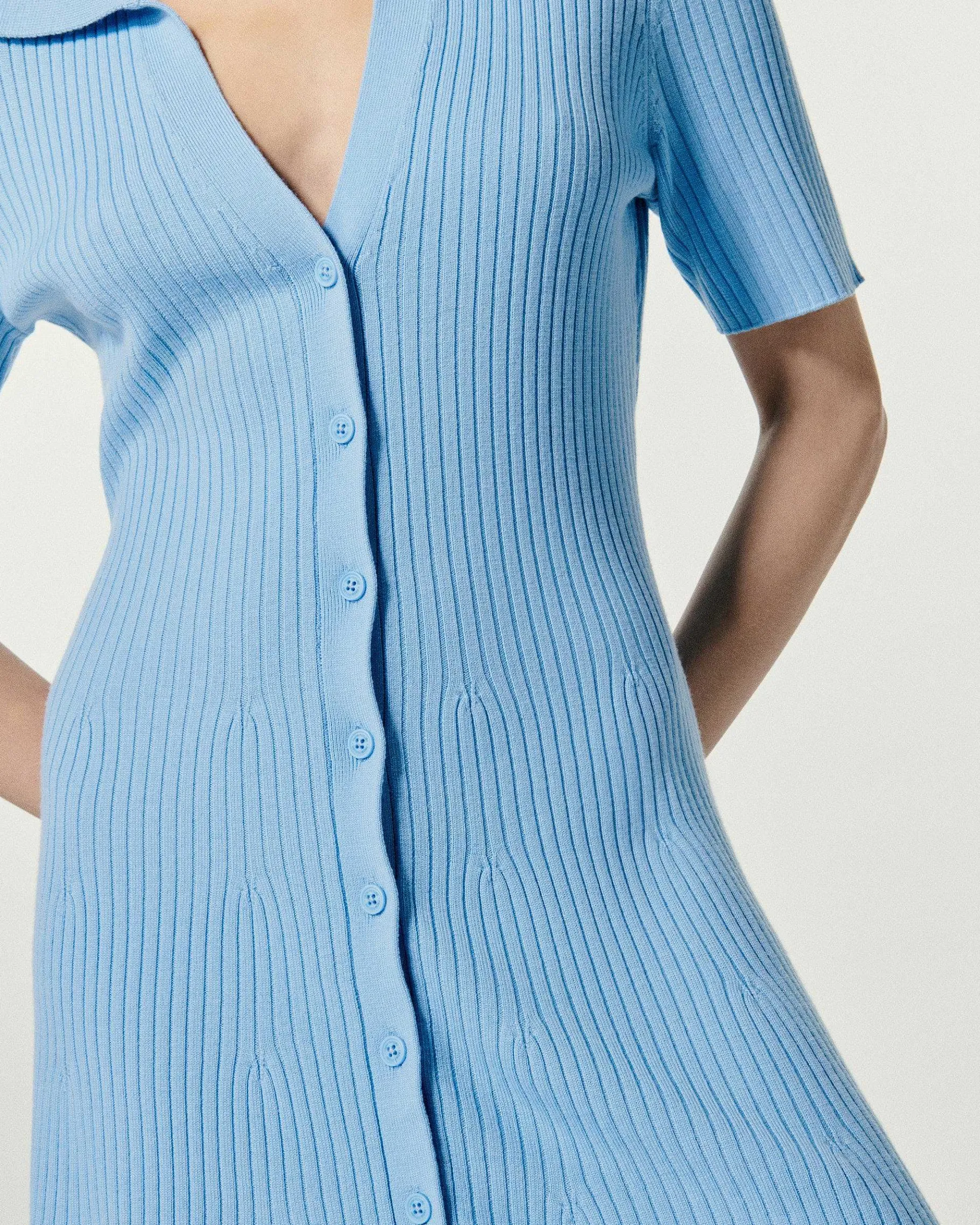 Clearance FROM FUTURE Robe Courte Manche Courte Baby Blue