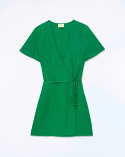 New FROM FUTURE Robe Courte Manche Courte Danny Tropical Green