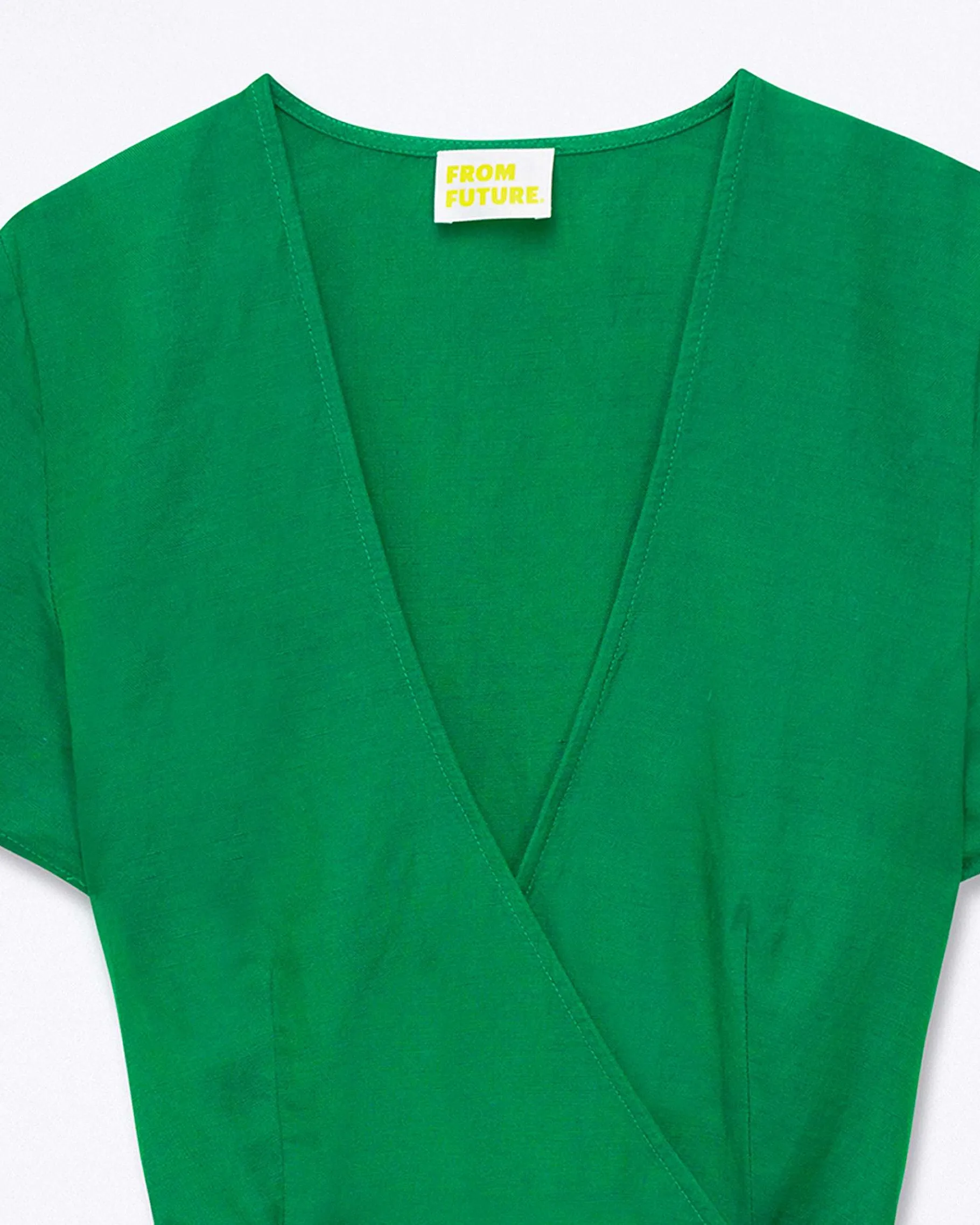 New FROM FUTURE Robe Courte Manche Courte Danny Tropical Green