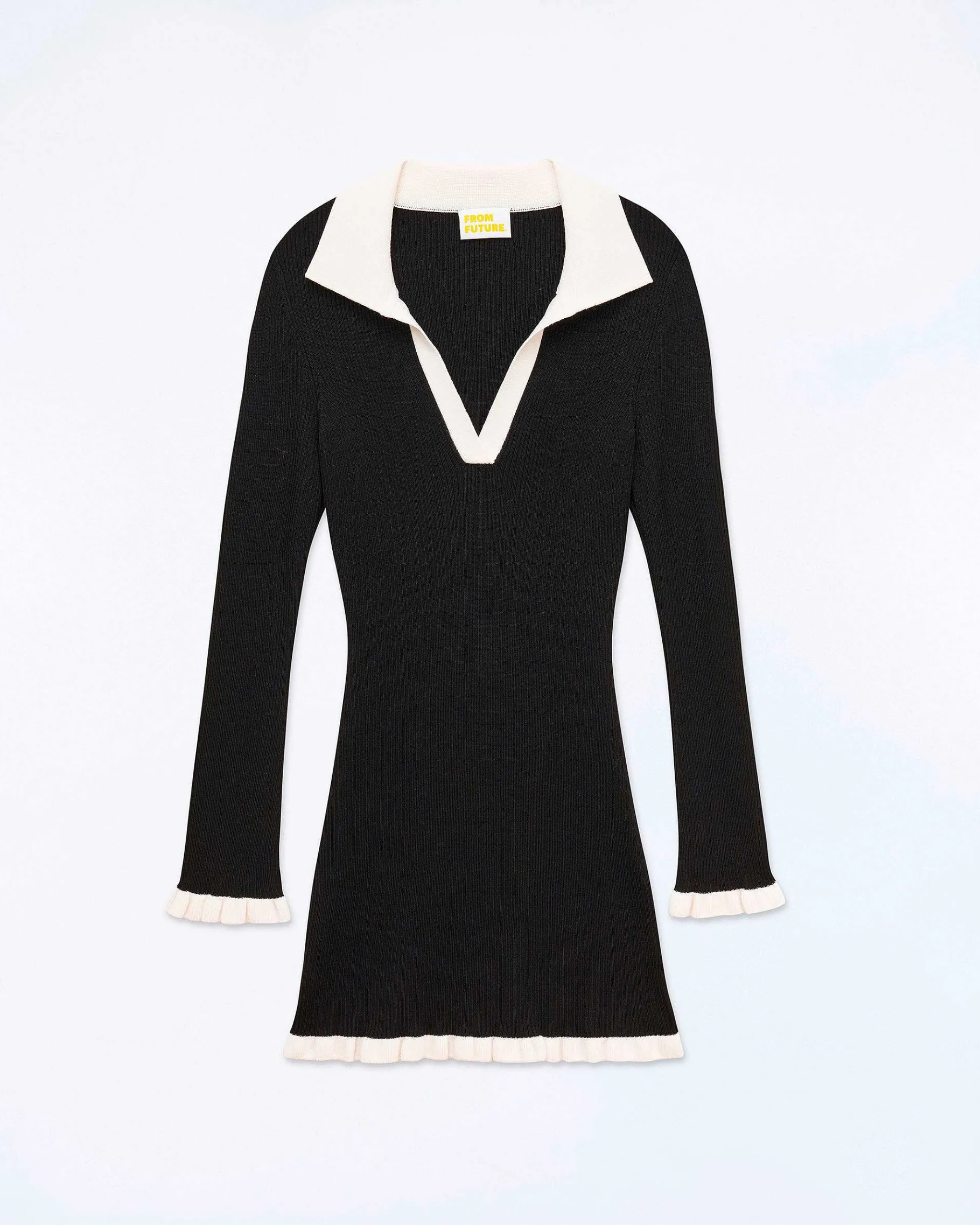 Sale FROM FUTURE Robe Courte Manche Longue Noir