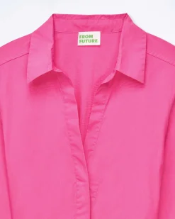 FROM FUTURE Robe Courte Manche Longue Alba Disco Pink