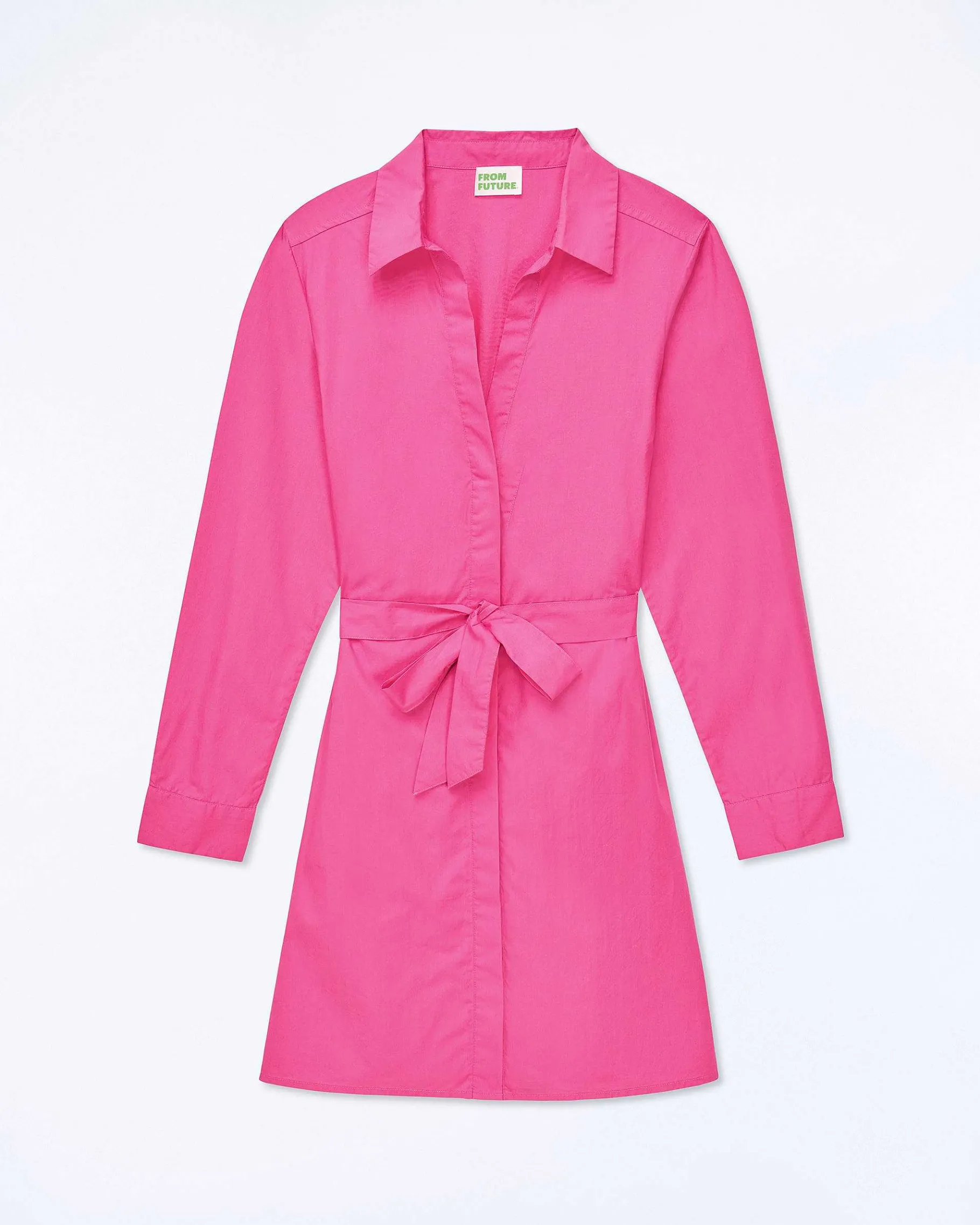 FROM FUTURE Robe Courte Manche Longue Alba Disco Pink