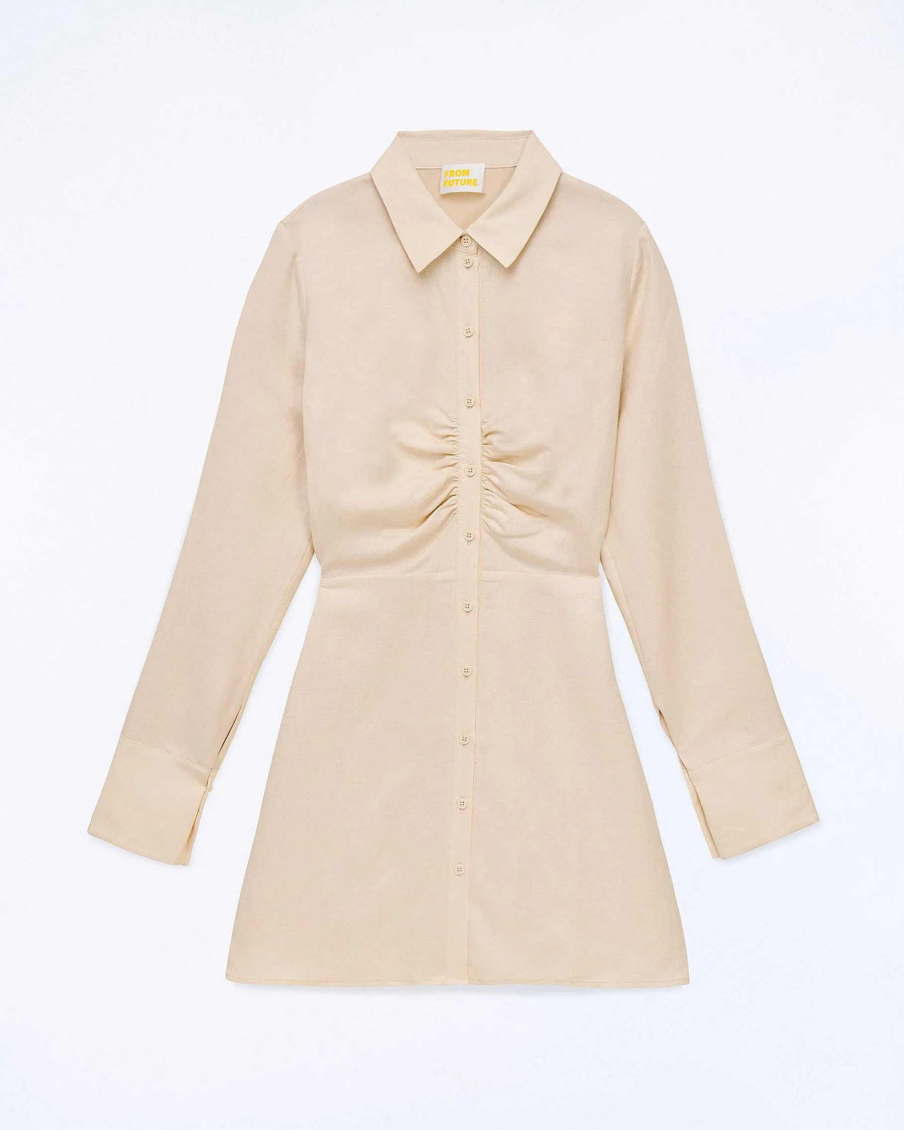 Outlet FROM FUTURE Robe Courte Manche Longue Magda Beige