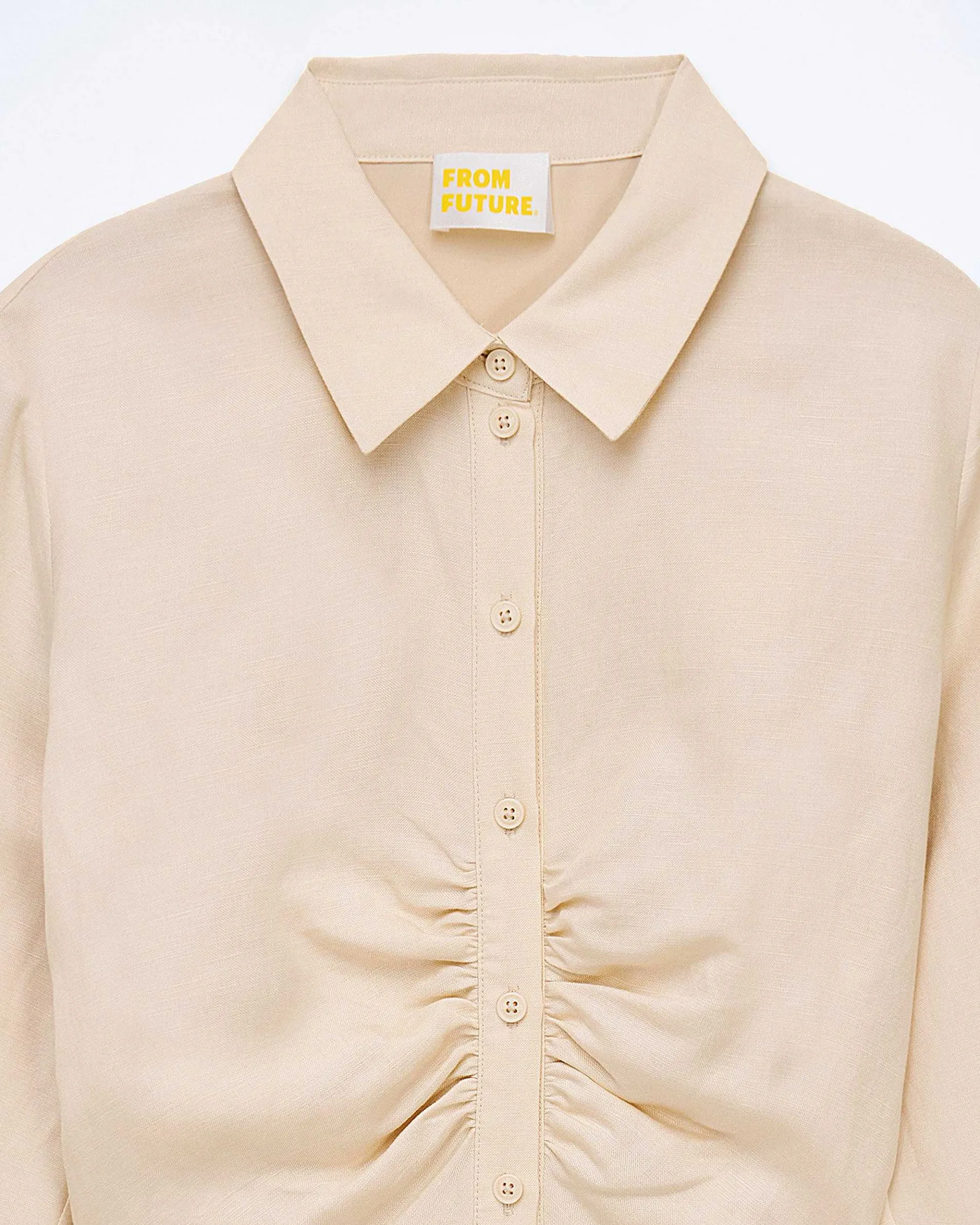 Outlet FROM FUTURE Robe Courte Manche Longue Magda Beige