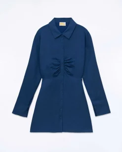 Outlet FROM FUTURE Robe Courte Manche Longue Magda Navy