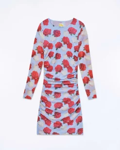 Online FROM FUTURE Robe Courte Manche Longue Mesh Coquillages Et Crustaces