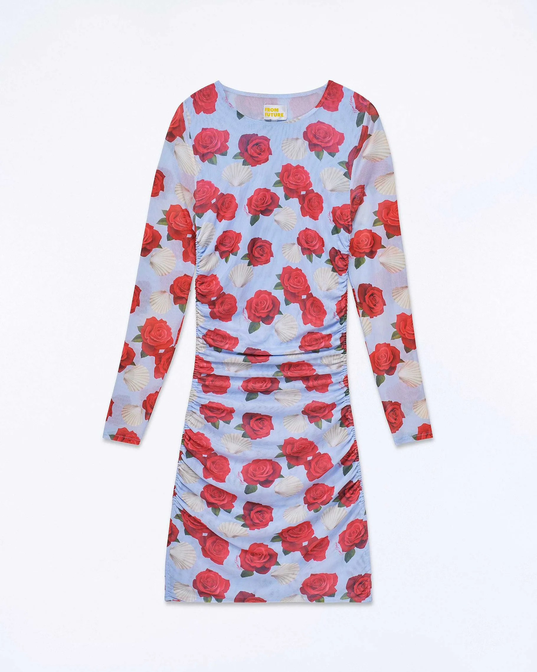 Online FROM FUTURE Robe Courte Manche Longue Mesh Coquillages Et Crustaces