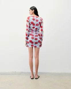 Online FROM FUTURE Robe Courte Manche Longue Mesh Coquillages Et Crustaces