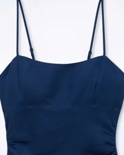 Sale FROM FUTURE Robe Longue Bretelle Navy