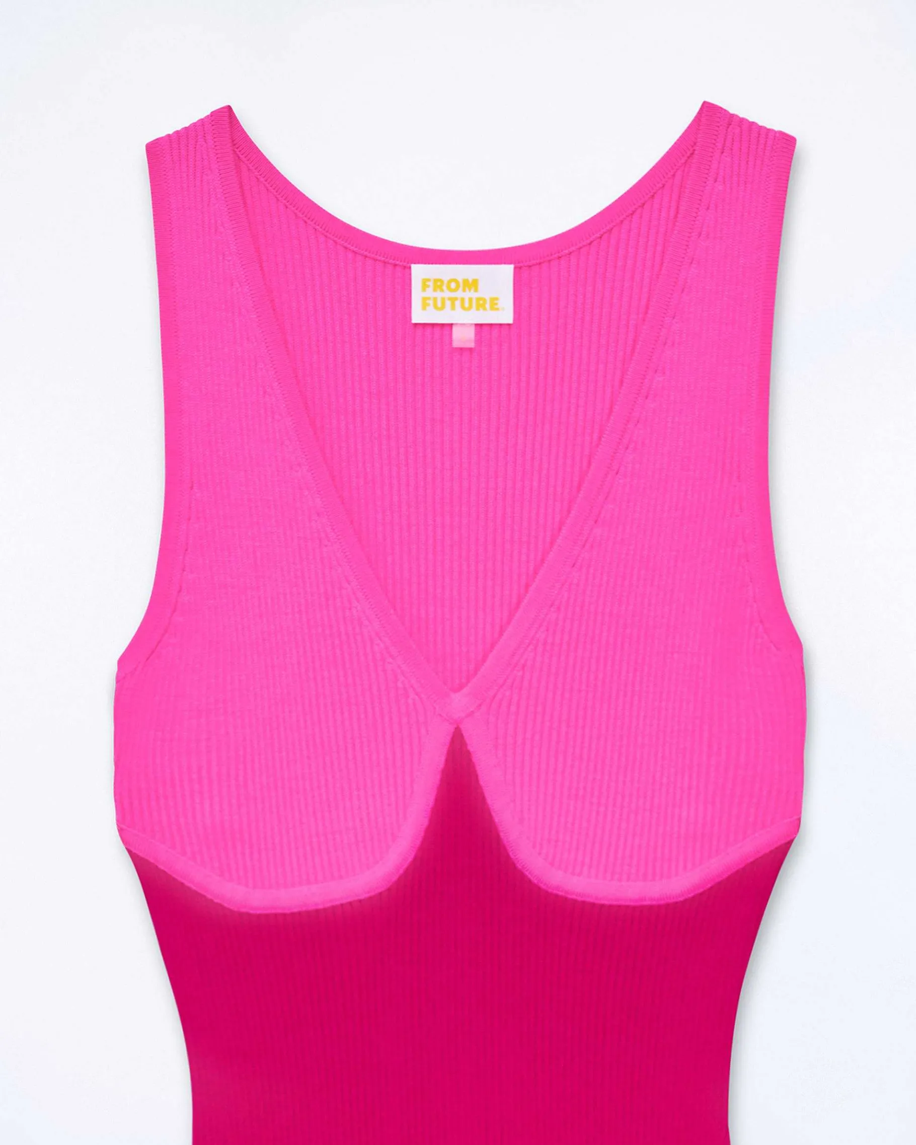 Hot FROM FUTURE Robe Longue Bretelle Bicolore Raspberry Pink