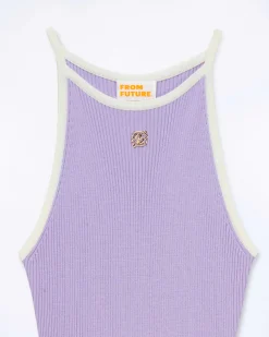 New FROM FUTURE Robe Longue Bretelle Bicolore Magic Lilac