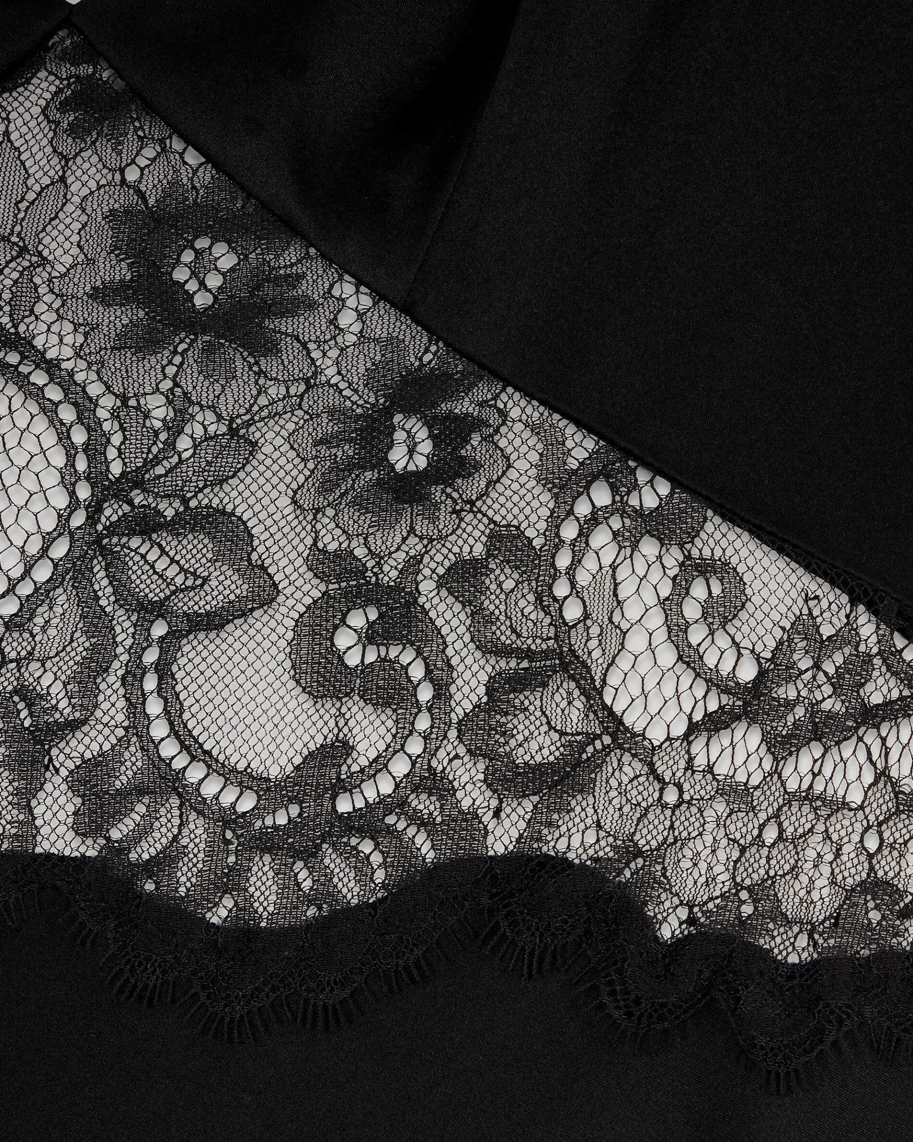 Hot FROM FUTURE Robe Longue Bretelle Decoupee Dentelle Noir