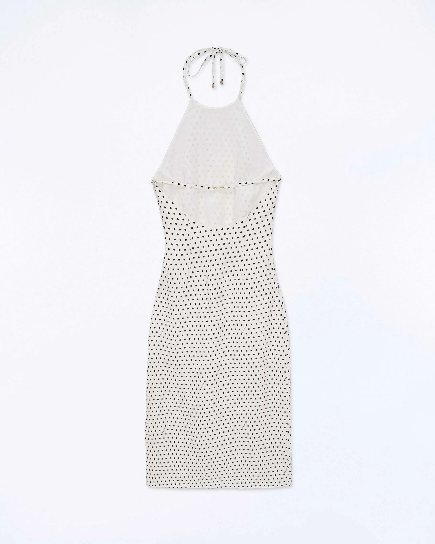 Discount FROM FUTURE Robe Longue Bretelle Josie Pois Ecru
