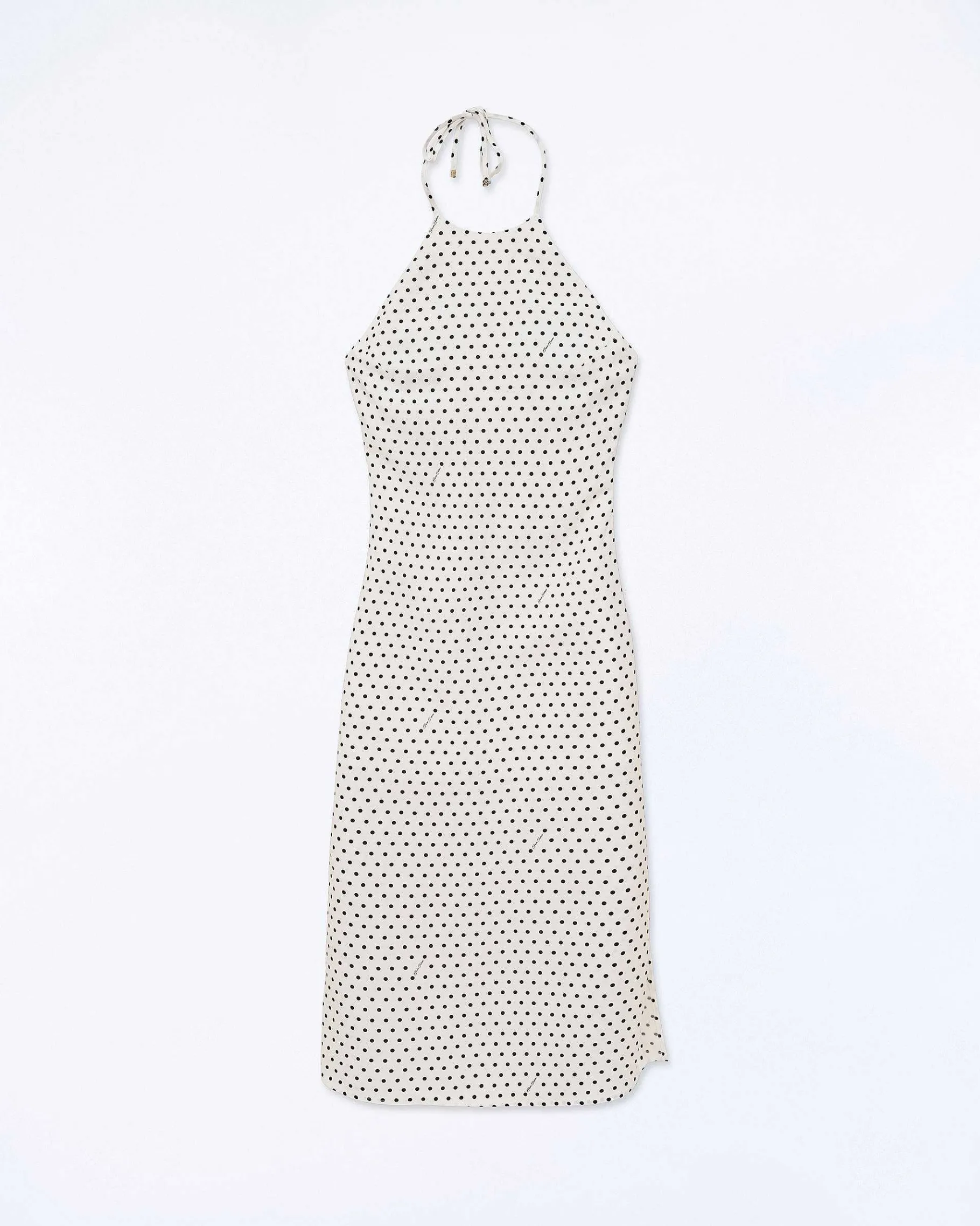 Discount FROM FUTURE Robe Longue Bretelle Josie Pois Ecru