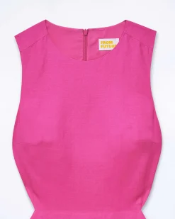 Online FROM FUTURE Robe Longue Bretelle Myra Disco Pink