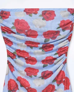 Online FROM FUTURE Robe Longue Bustier Mesh Coquillages Et Crustaces