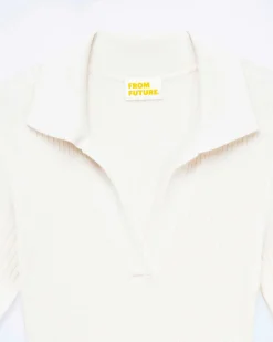 New FROM FUTURE Robe Longue Manche Courte Ecru