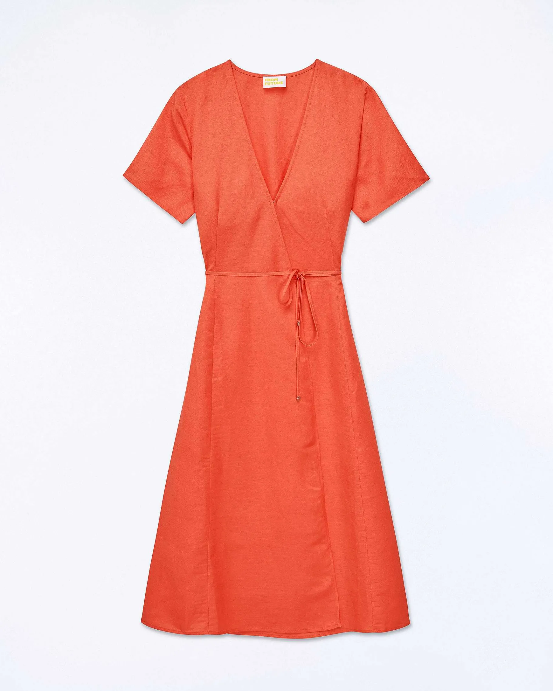 Sale FROM FUTURE Robe Longue Manche Courte Evie Orange