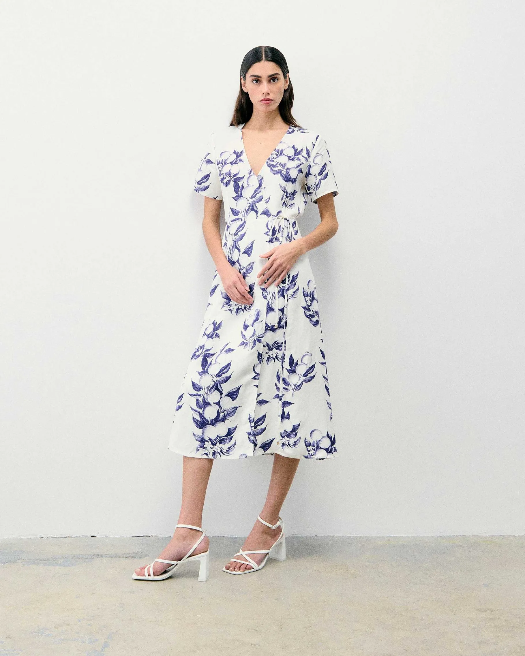 FROM FUTURE Robe Longue Manche Courte Evie Lilas