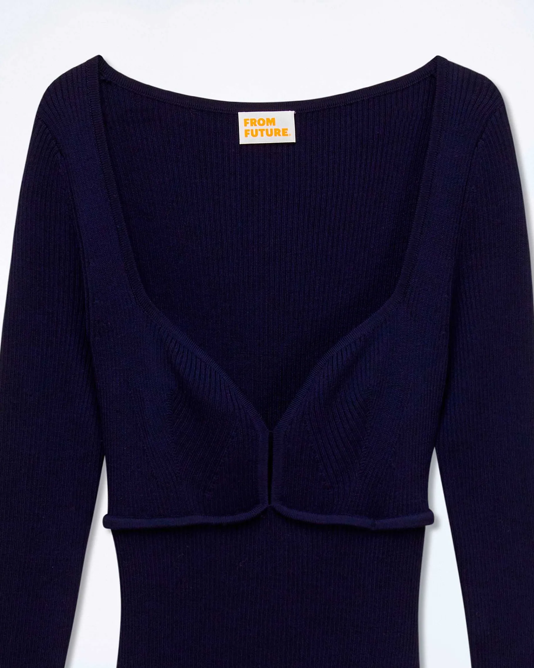 Discount FROM FUTURE Robe Longue Manche Longue Navy