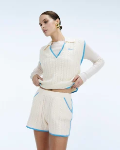 Online FROM FUTURE Short Court Torsades Ecru
