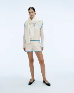Online FROM FUTURE Short Court Torsades Ecru