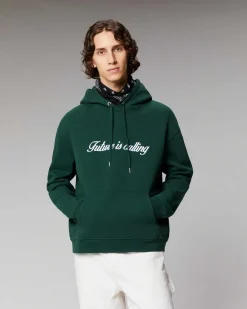 FROM FUTURE Sweatshirt Hoodie Future Is Calling Bottle Green