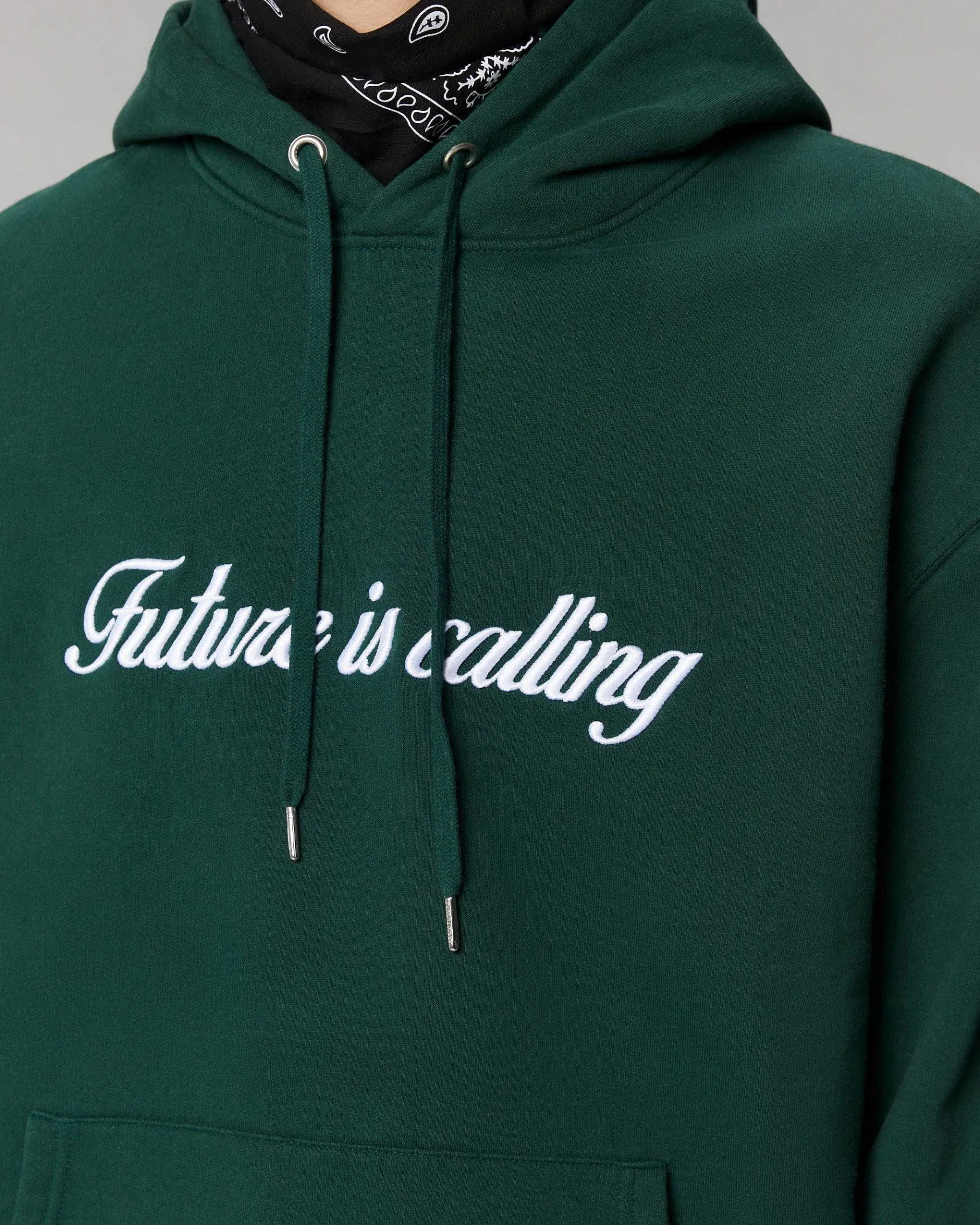 FROM FUTURE Sweatshirt Hoodie Future Is Calling Bottle Green