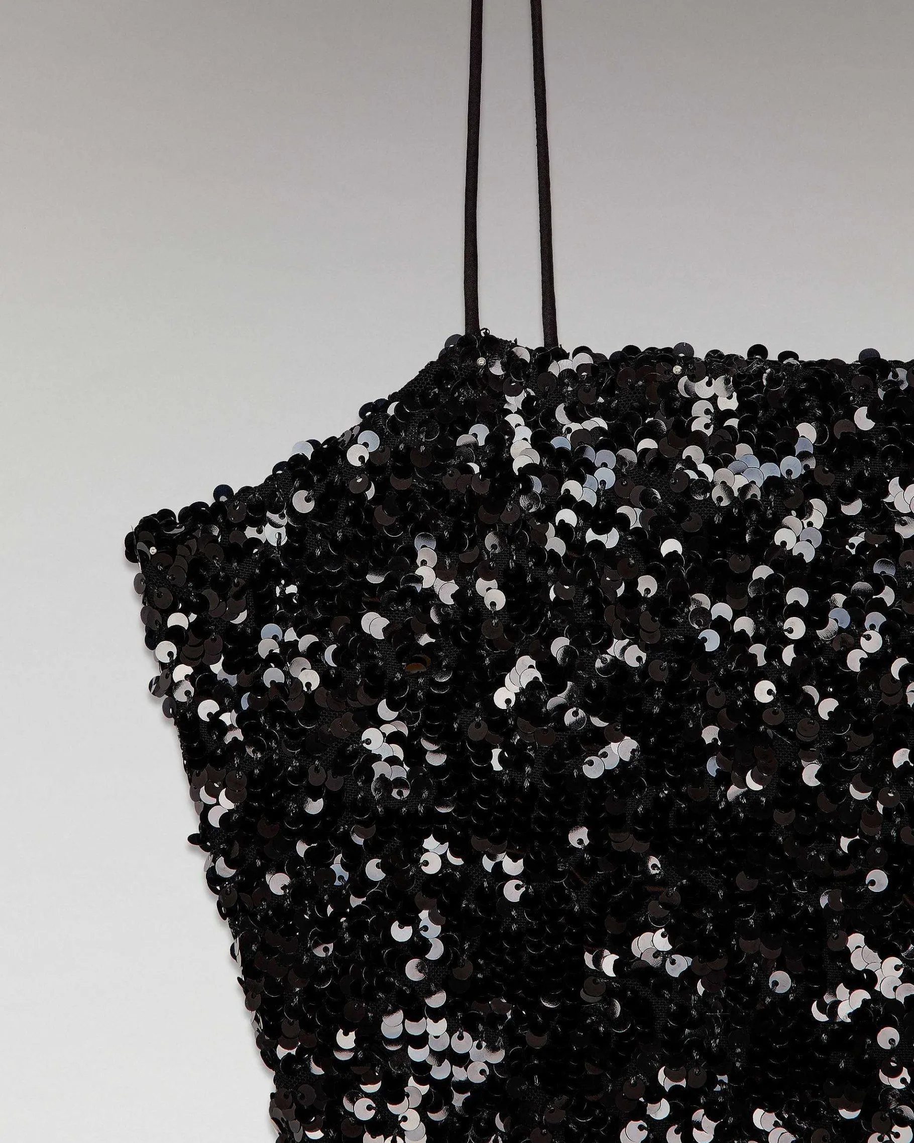 Online FROM FUTURE Top Bretelle A Sequins Noir