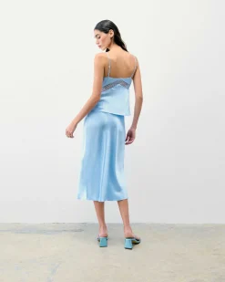 New FROM FUTURE Top Bretelle Dallia Baby Blue