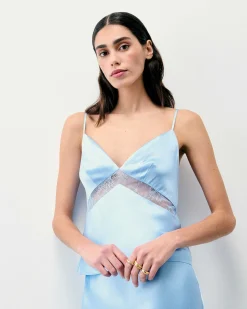 New FROM FUTURE Top Bretelle Dallia Baby Blue