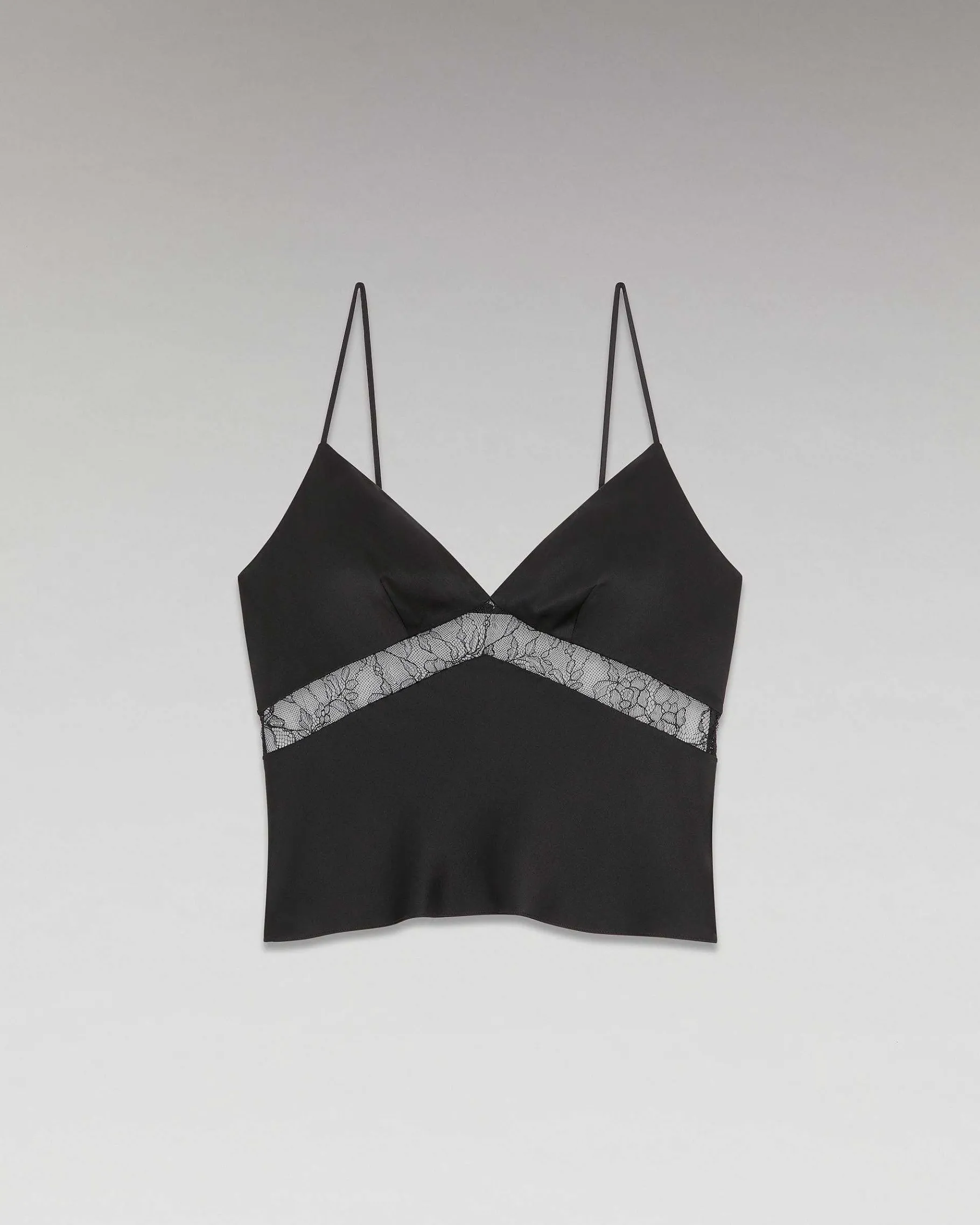 Best FROM FUTURE Top Bretelle Dentelle Noir