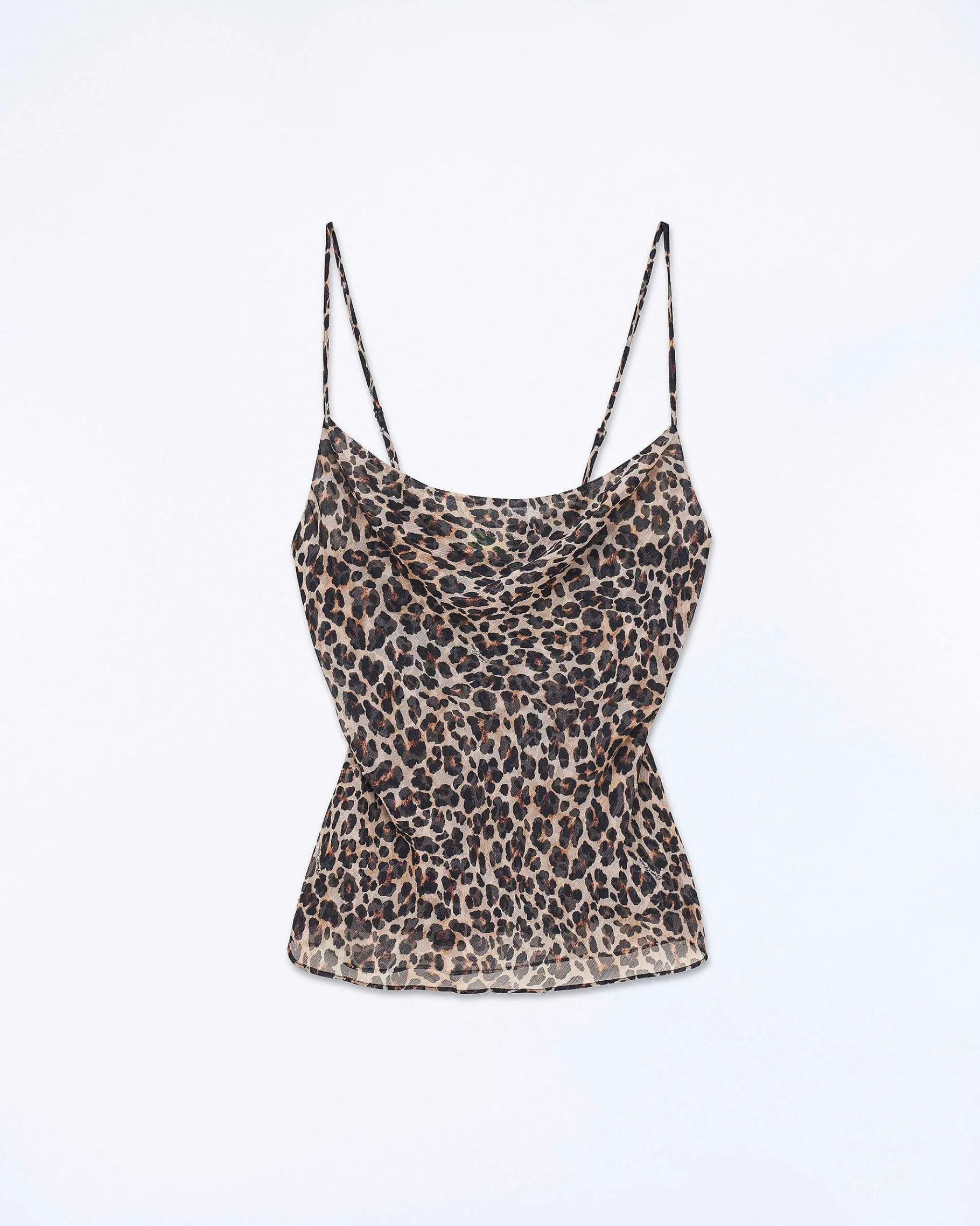 FROM FUTURE Top Bretelle Mousseline Winter Leopard