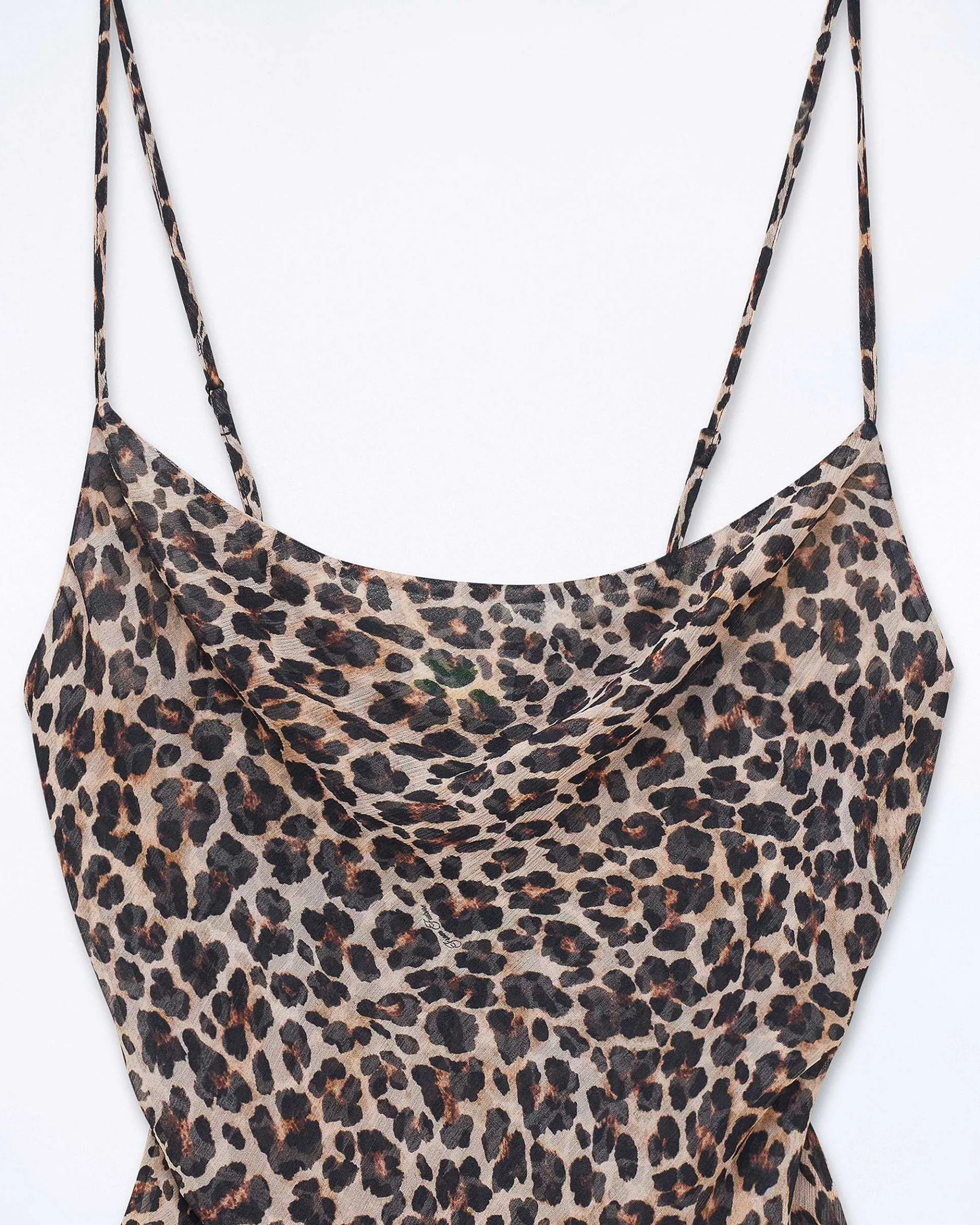 FROM FUTURE Top Bretelle Mousseline Winter Leopard