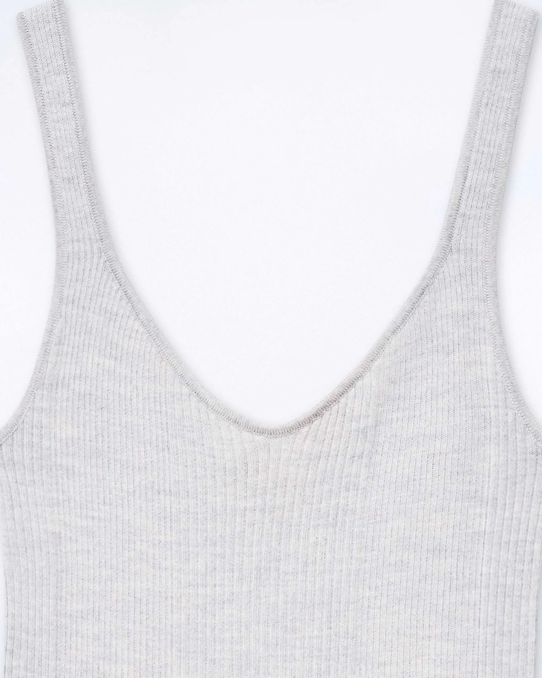 Discount FROM FUTURE Top Debardeur A Cotes Uni Gris Chine Clair