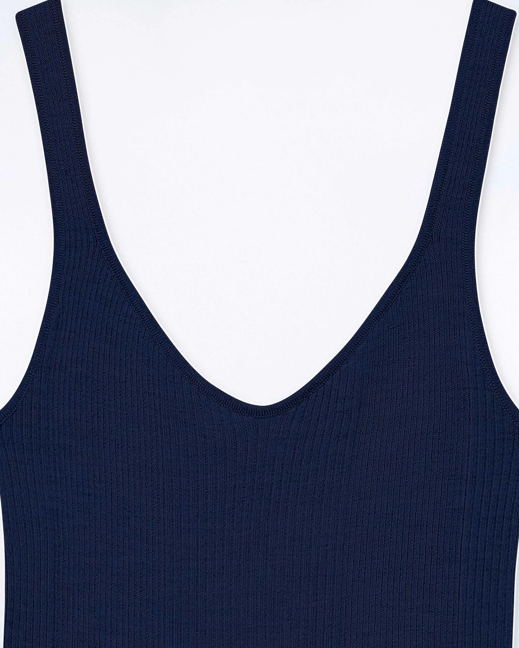 Discount FROM FUTURE Top Debardeur A Cotes Uni Navy