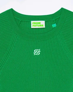 Sale FROM FUTURE Top Manches Courtes Bicolore Tropical Green
